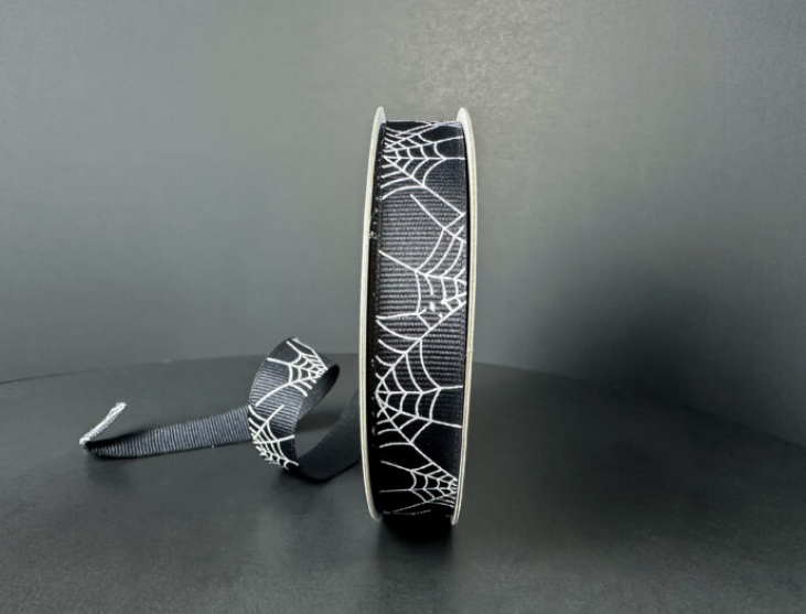 57525-03-01 (11532) - Spider Web Unwired - 5/8" x 10yd - Black/Ivory
