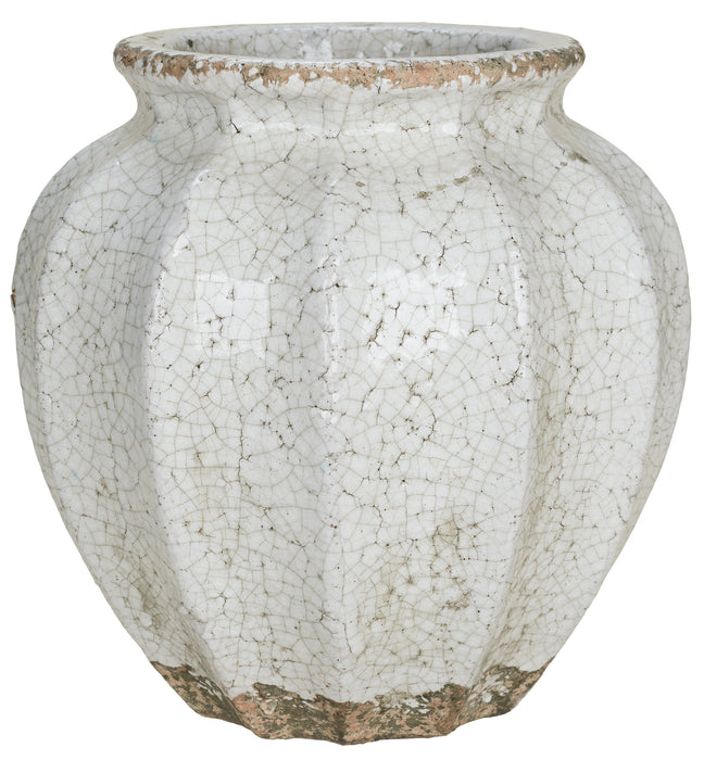 6-308PTR/1CT (11291) - Round Capri Tile Jar 6.5" White