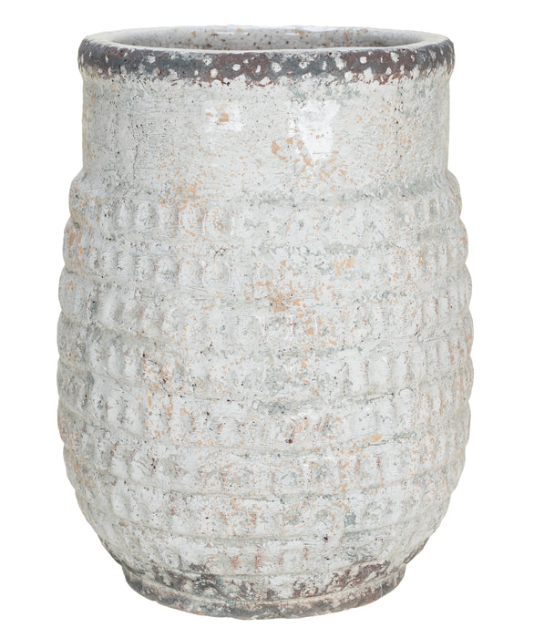 6-311PTR/1CT (11290) - Round Capri Tile Vase 5.5" White