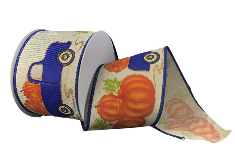 61012-40-27 (29711) - Natural Blue Truck Pumpkins 2.5"X10Yd