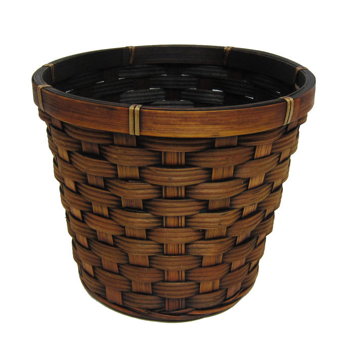64424 (10087) - 6.5" Dark Brown Woven Pot Cover