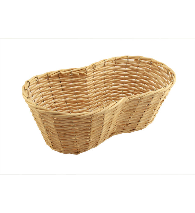 65129 (30797) - 2x6" Light Stain Peanut Basket, 6" x 13.5" x 6.25"
