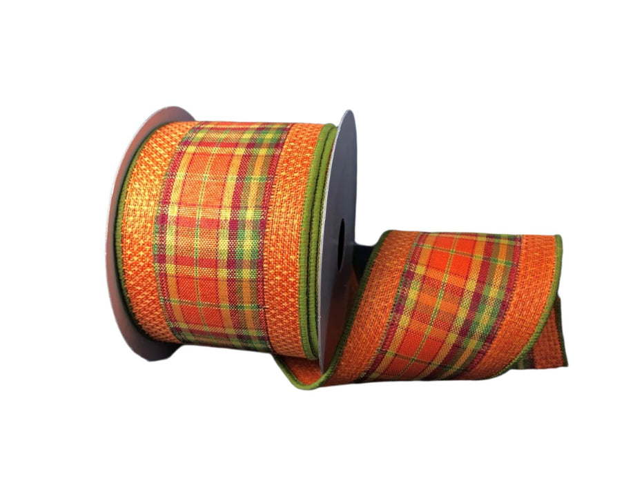 68002-40-49 (27601) - Burlap Faux Fall Plaid 2.5"X10Yd