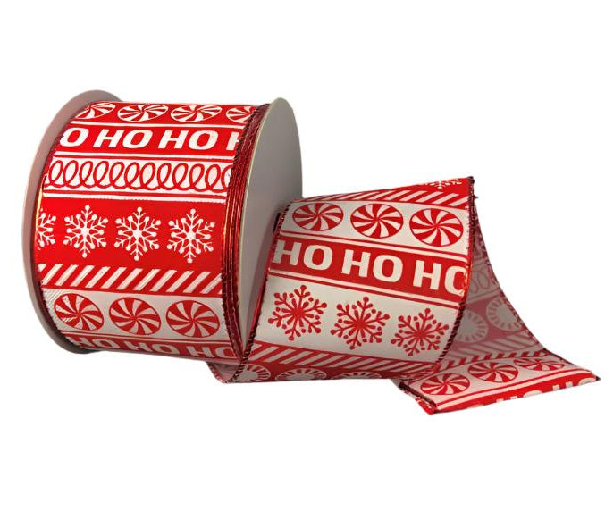 71029-40-01 (28736) - White Linen/Red Whims - 2.5" x 10yd