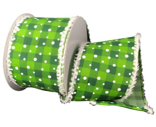 72249-40-17 (29728) - Cabin Snowy Plaid - 2.5"x 10yd - Green