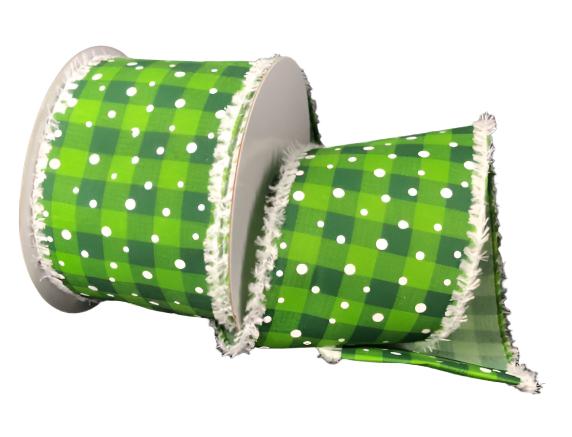 72249-40-17 (29728) - Cabin Snowy Plaid, Green 2.5"X10Yd