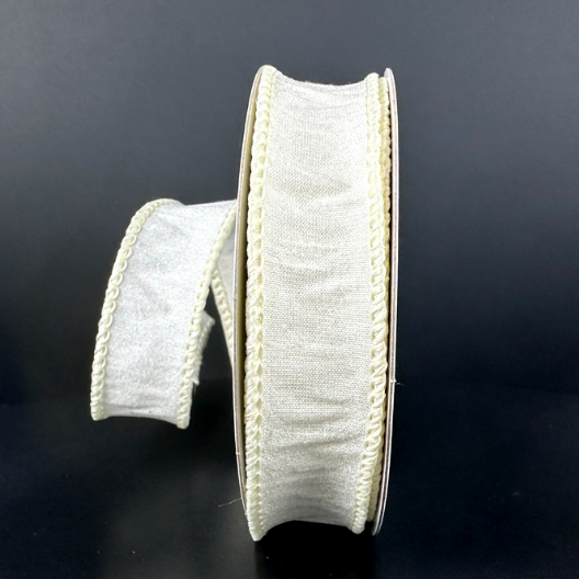 72434-05-18 (00206) - Faux Dupioni, Ivory  7/8"X10Yd (N)