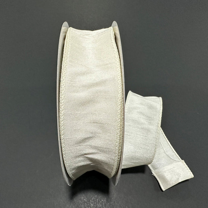 72434-09-18B (11193) - Faux Dupioni, Ivory 1.5"X25Yd