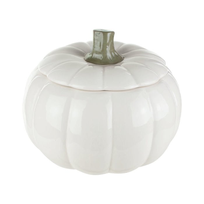 7406-06-22 (27217) - Pumpkin W/ Lid 7" White