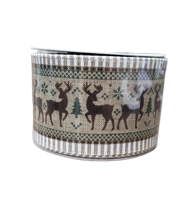 75015-40-38 (27613) - Nat Linen/Brw Deer-Blk 2.5"X10Yd