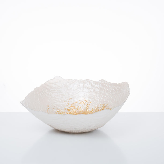 75375G (32011) - Glass Bowl Container Gold 13"X4.3"