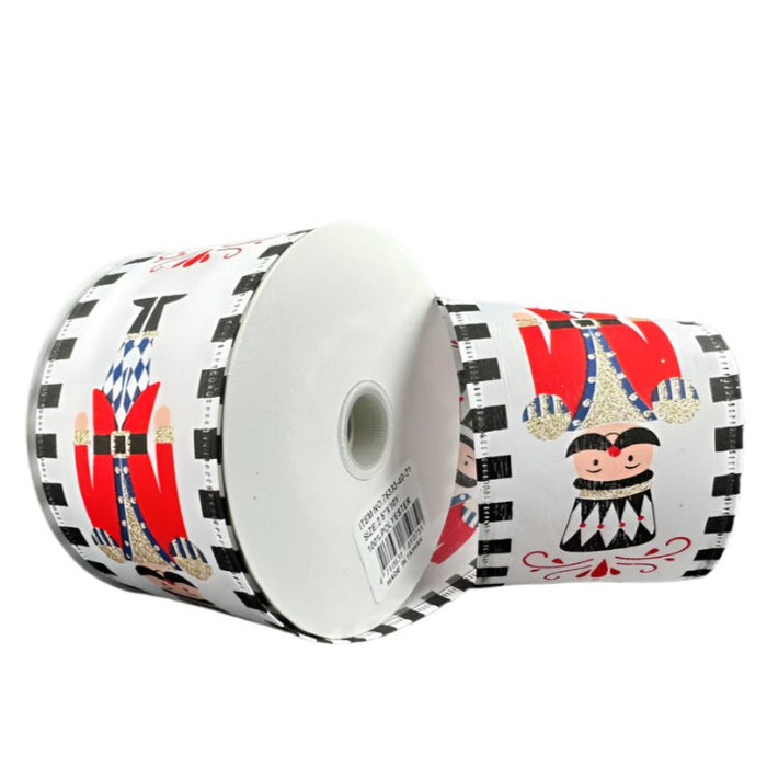 76333-40-21 (31952) - Nutcracker Dash Egg - 2.5" x 10yd - White/Black/Red