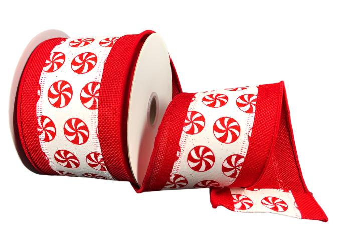 78204-40-01 (29731) - Peppermint, White/Red 2.5"X10Yd