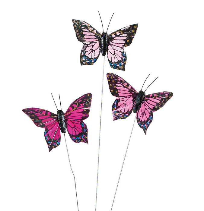 8-168/1-PK (20403) - Butterfly Pick 3" Pink
