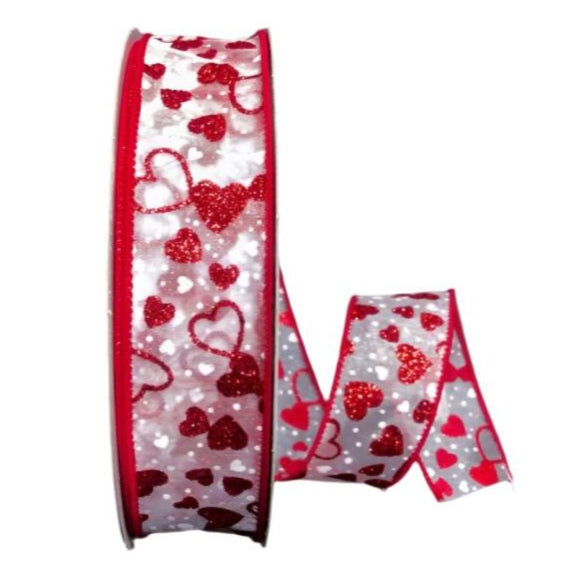 811-09-001 (28203) - Sprinkle Hearts - 1.5" x 50yd - White