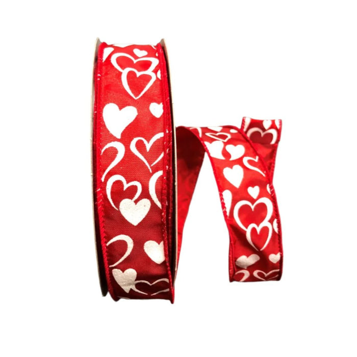 811-09-101 (28163) - Glitter Jane Hearts 1.5"X50Yd Red