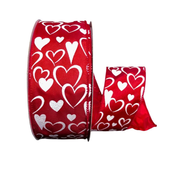 811-40-101 (28165) - Glitter Jane Hearts 2.5"X50Yd Red