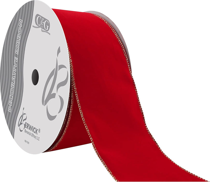 IVV-100-50-MDG (00431) - Value Velvet #100 - 4" x 50yd - Red/Gold