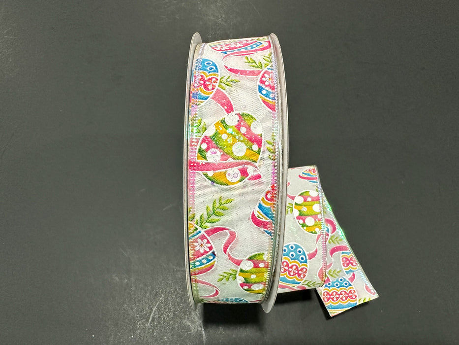 835-09-543 (00085) - Satin Wired Easter Egg 1.5"x50Yd Multi Color