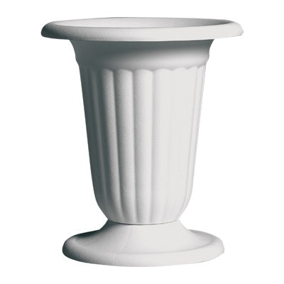 white plastic urn planter 84-12-22 (9616)