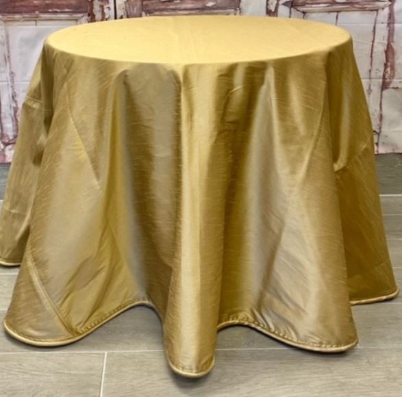 DS87-0291 (31158) - Faux Dupion Tablecloth Gold 96"