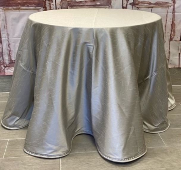 DS87-0292 (31159) - Faux Dupion Tablecloth Silver 96"