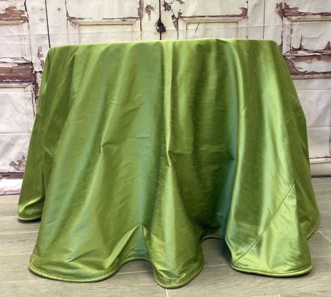DS87-0294 (31160) - Faux Dupion Tablecloth Apple Green 96"