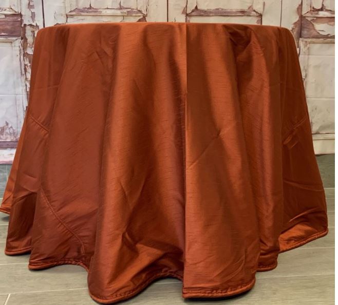 DS87-0295 (31161) - Faux Dupion Tablecloth Rust 96"