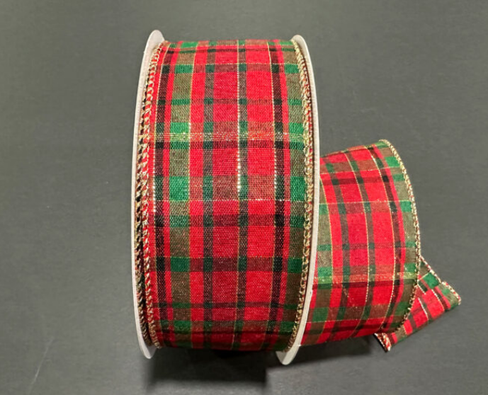 871-40-519 (11584) - Diana Plaid, 2.5" x 50yd Red/Green