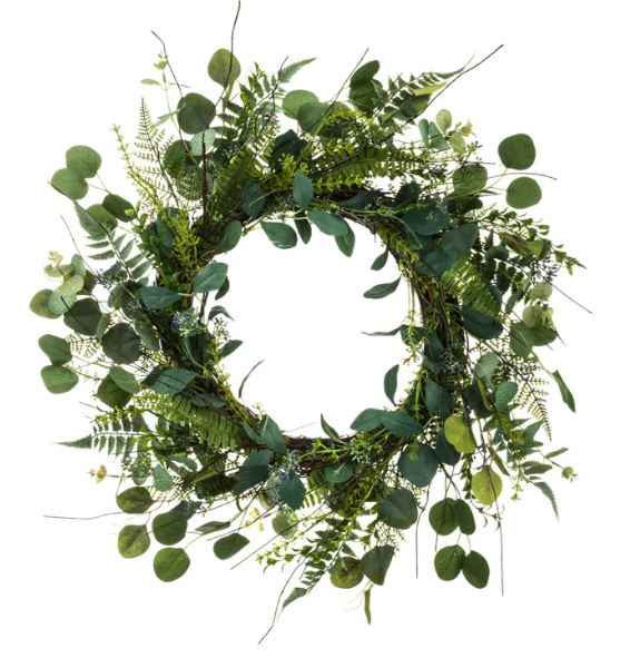 87507 (28242) - Eucalyptus/Fern Wreath 24"