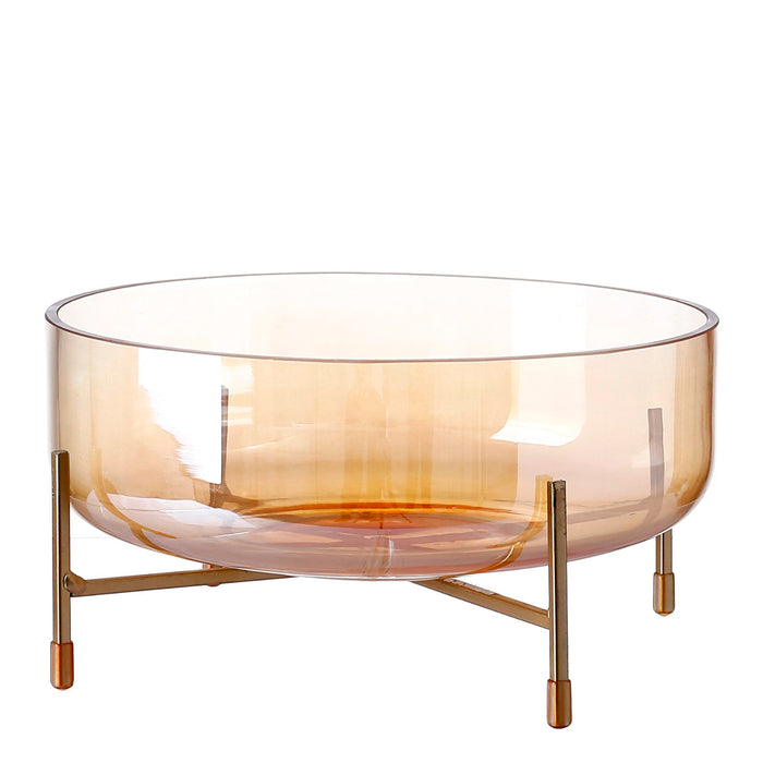 91275 (32007) - Glass Bowl Amber 13.5"X6.5"