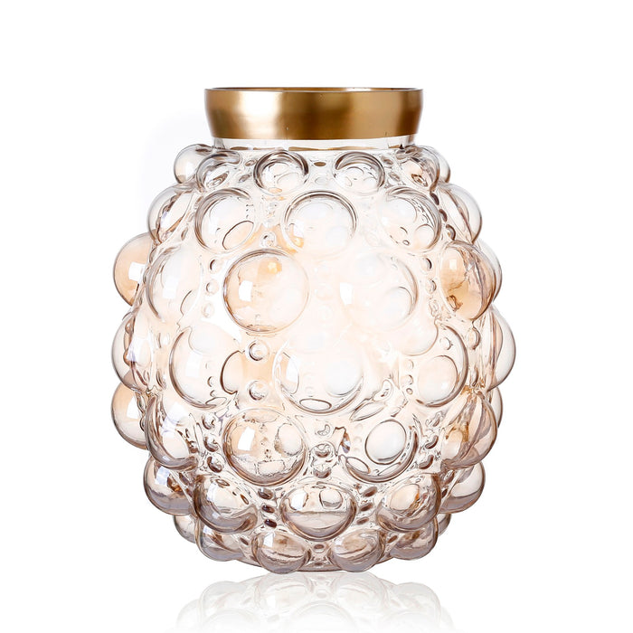 91350 (32006) - Bubble Vase Amber 8.5"X9.5"