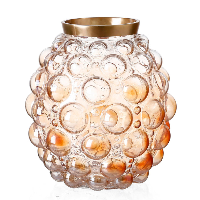 91352 (32005) - Bubble Vase Amber 12"X13"