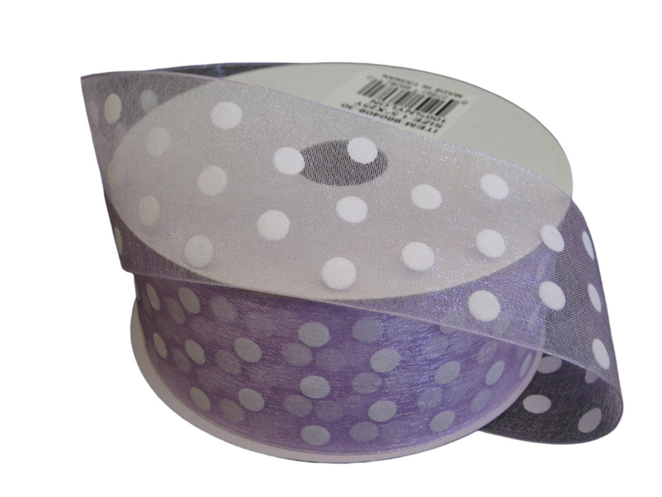 960409-30 (26712) - Lavender Sheer/White Dots #9 25Yd