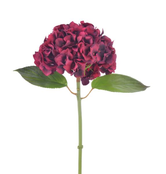96502NT.BU (30493) - Hydrangea Stem 18" Burgundy