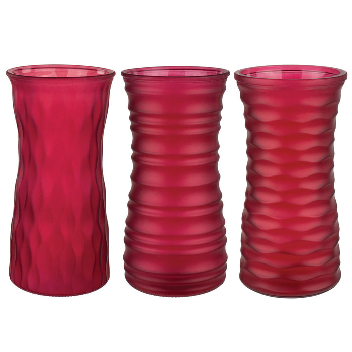 973-12-213 (30523) - Rose Vase 9.75" Ruby Frost