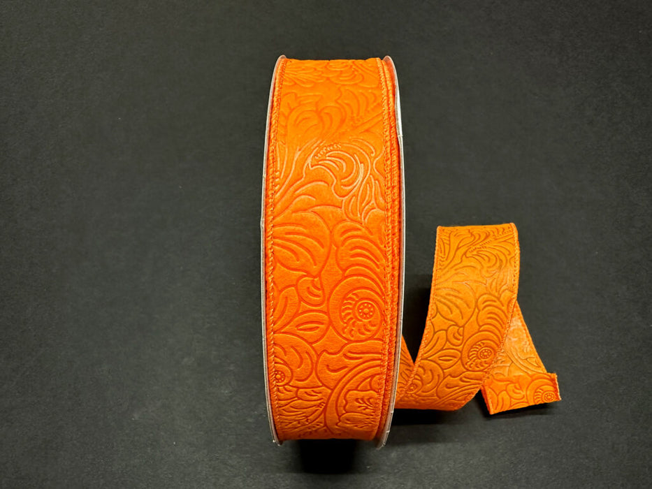 984209-19C (11074) - Flower Embossed Breeze #9 - 1.5" x 50yd - Orange