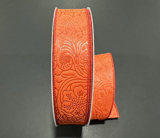 984209-31C (00211) - Flower Embossed Breeze #9 - 1.5" x 50yd - Rust