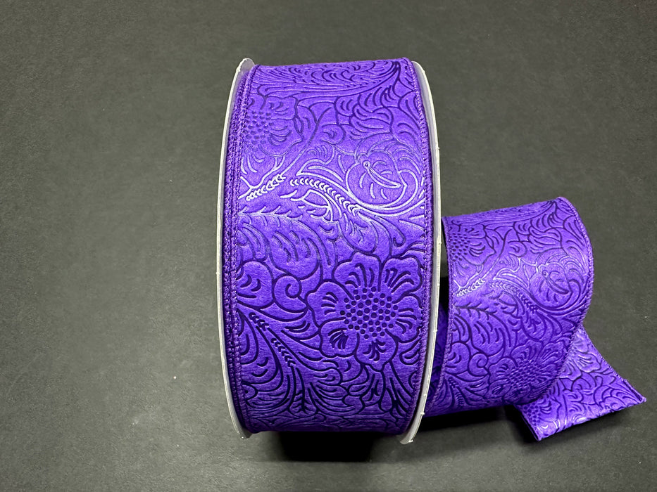 984240-11C (11077) - Flower Embossed Breeze #40 - 2.5" x 50yd - Purple