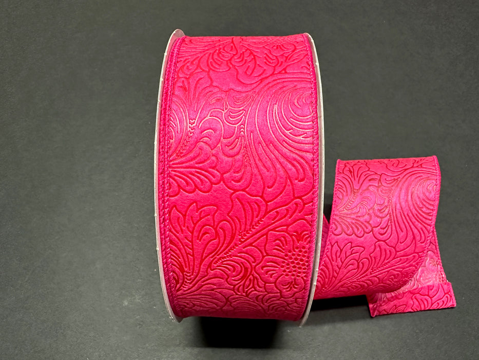 984240-28C (11079) - Flower Embossed Breeze #40 - 2.5" x 50yd - Fuchsia