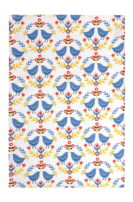 6629-2473 (57) - Cotton Towel, Scandinavian Birds