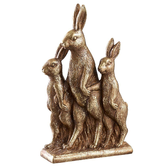 AEZ857-GO (11177) - 10" Bunny Family Gold