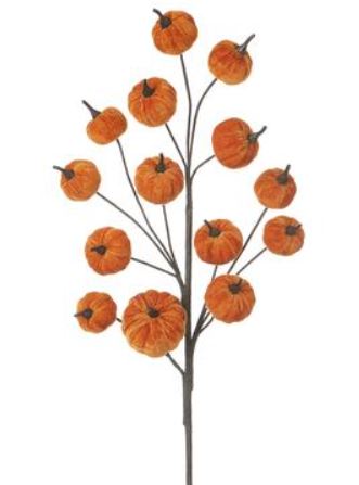 AFS118-OR (30217) - 30" Velvet Pumpkin Spray Orange