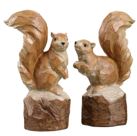 AFZ049-BR/WW (11250) - Squirrel 12.5" Set/2 Brown/Whitewashed