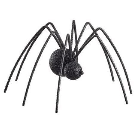 AFZ184-BK (30803) - Glittered Fur Spider Black 6.25"