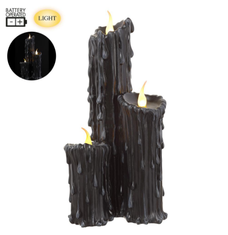 AFZ383-BK (4011) - Faux Candles W/Light Black 17.75"