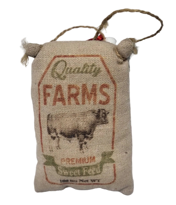 C6837 (24282) - Vintage Feed Sock Ornament 4.5"X3.25"