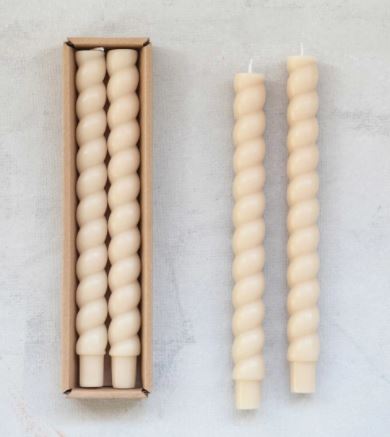 CD2022 (29821) - Twisted Taper Candle Cr S/2 10"