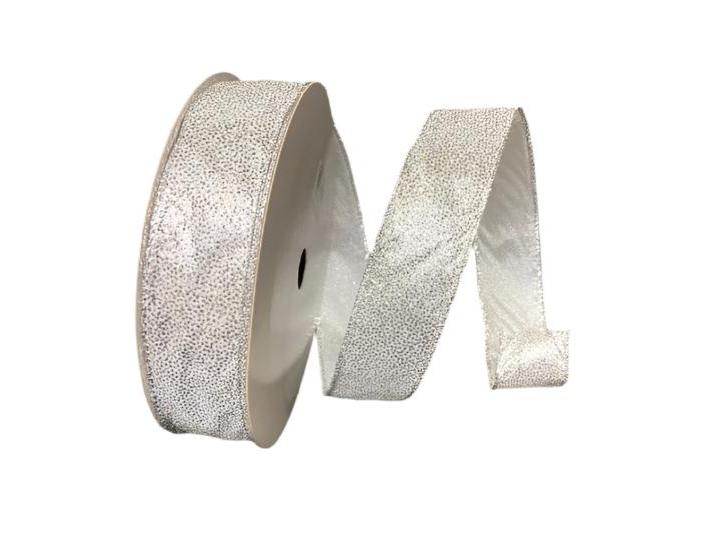 CH0709-136 (28715) - Glittered Satin, Silver 1.5"X50Yd