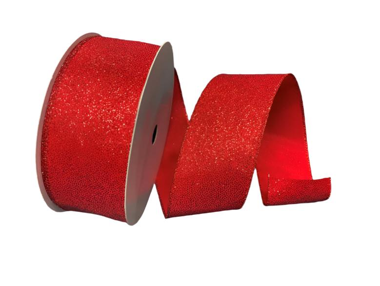 CH0740-134 (28711) - Glittered Satin, Red 2.5"x50Yd